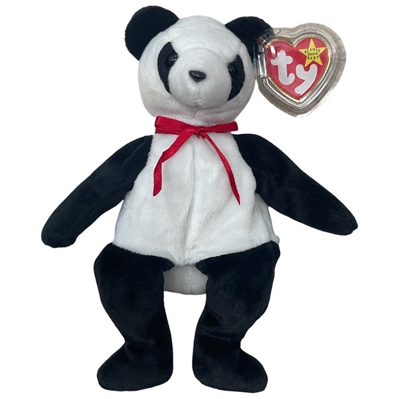 Ty Beanie Baby Babies Fortune Panda Bear 1997 Retired with 1998 Tush Tag Errors - Picture 1 of 6